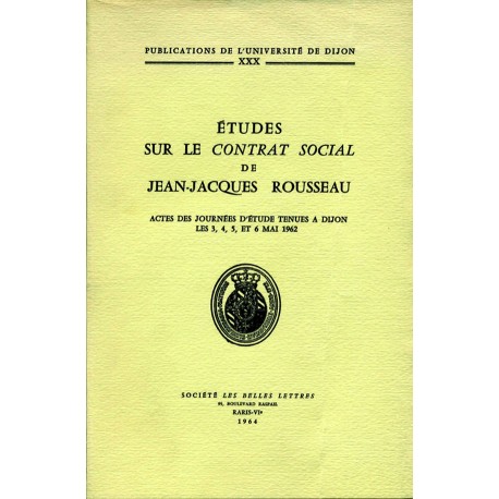Études sur le contrat social de Jean-Jacques Rousseau