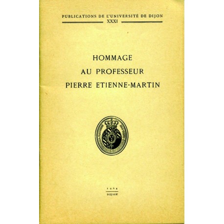 Hommage au Professeur Pierre Etienne-Martin